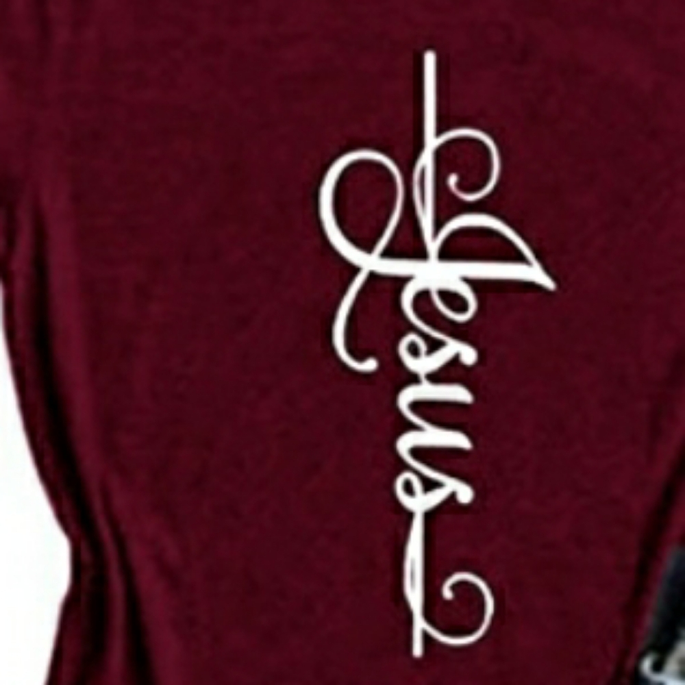 Message tee short sleeve Jesus cross mediate pray